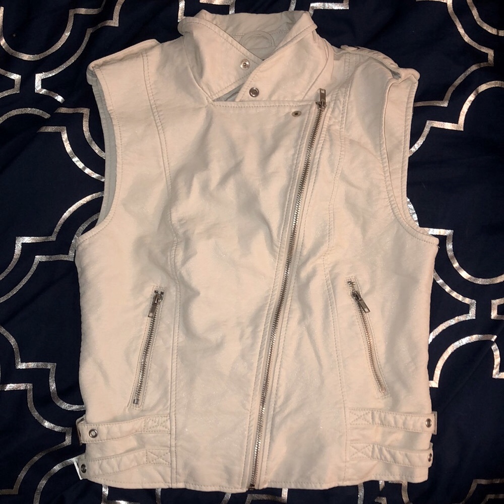 H&M Cream Faux Leather Vest